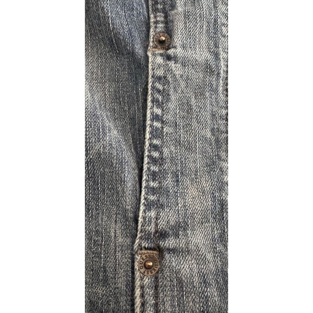 Guess Jean Jacket Women's XL Denim Trucker Cropped Retro Stretch Made in Mexico - Picture 9 of 15